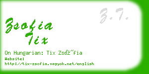 zsofia tix business card